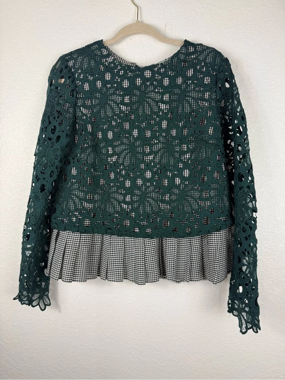 Maeve by Anthropologie Lace Peplum Blouse Size M